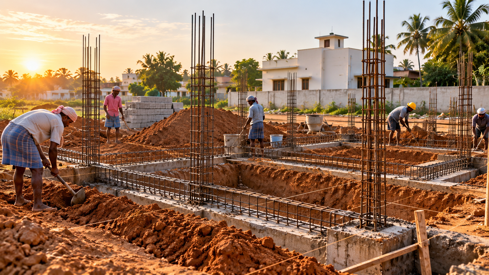 Early construction work